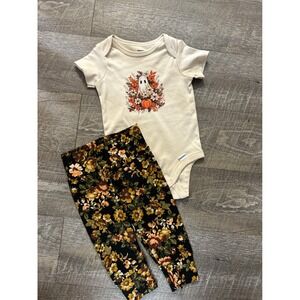 Ghost Baby Clothes Set, 6-9 Months,‎ Ghost Floral Halloween Outfit, Fall Outfit
